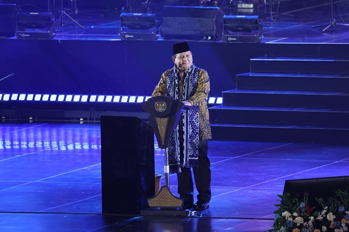 Presiden RI Prabowo Subianto menghadiri acara Perayaan Natal Nasional 2024. (Tim Media Prabowo)