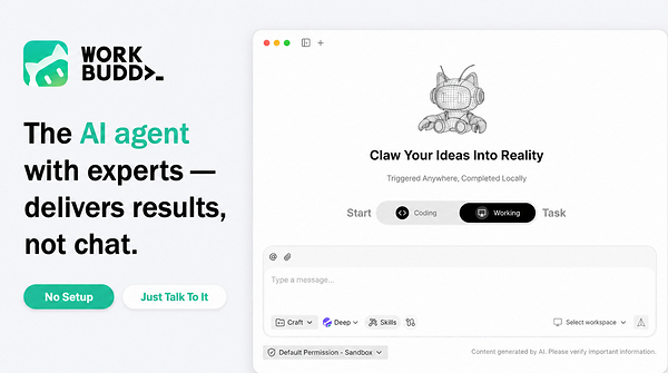 WorkBuddy (atas) dan Miora (bawah) merupakan dua agen AI terbaru yang melengkapi "agent playground" milik Tencent Cloud yang terus berekspansi.