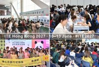 Foto: ITE Hong Kong 2026 dalam Aksi - (Kiri Atas) Pembeli dan Pengunjung Dagang mendaftar untuk masuk gratis pada hari dagang (Kanan Atas) Business Matching memfasilitasi pertemuan antara pembeli dan penjual (Kiri Bawah) Delegasi Dagang dari kota GBA di Guangdong (Kanan Bawah) Seminar pada Hari Publik dipadati oleh audiens