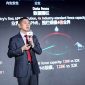 Leon Wang, President of Huawei's Data Communication Product Line, delivering a speech